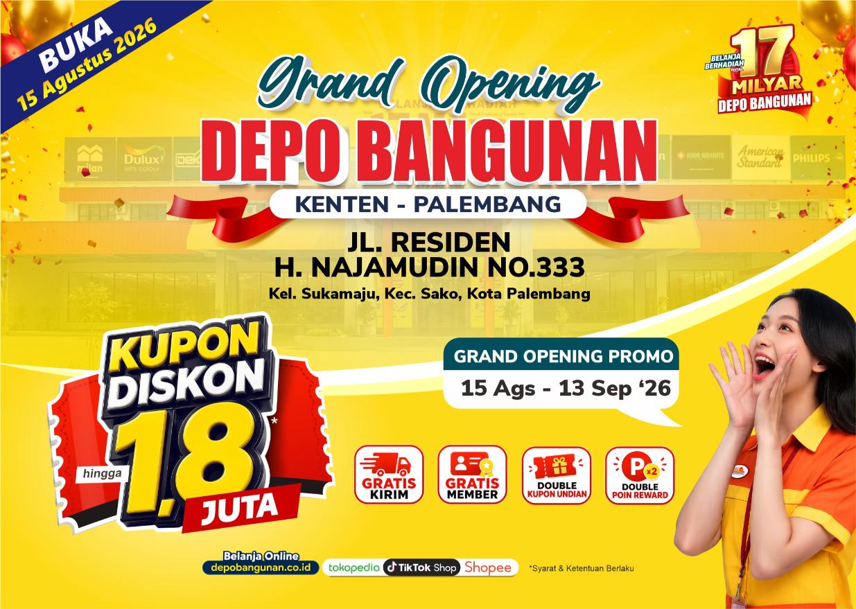 Gerai baru Depo Bangunan Palembang kini dibuka