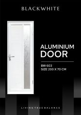 Blackwhite Pintu Aluminium BW 603 (R) White 70X200CM