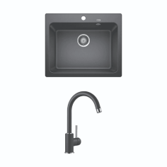 Blanco Kitchen Sink Naya 6 + Kran Mida Silgranite