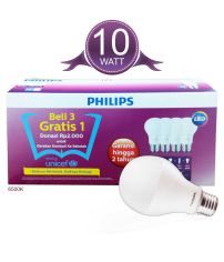 Bohlam LED Philips 10W Gen8 Daylight 6500K (4 Pack) di zona Elektrikal & Lampu