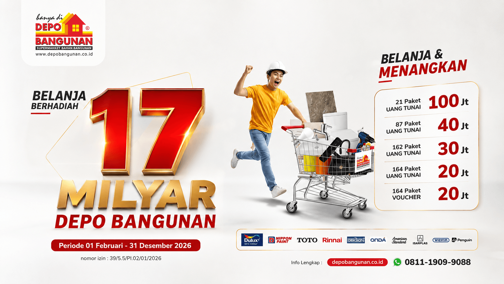 Undian berhadiah Rp 17 Milyar untuk member Depo Card